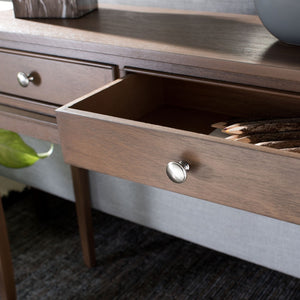 Safavieh Opal Elegant Two-Drawer Console Table For Entryway With French Country Charm And Modern Farmhouse Style Brown CNS5726C