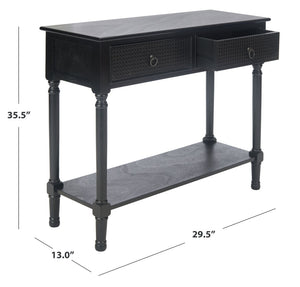 Safavieh Haines Console Table - Elegant Carved Design With Sleek Storage For Entryways And Living Spaces Black CNS5727A