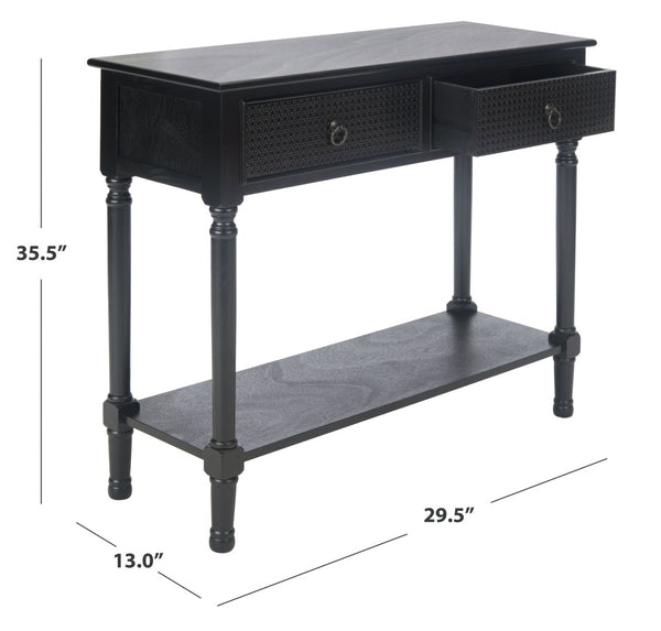 Safavieh Haines Console Table - Elegant Carved Design With Sleek Storage For Entryways And Living Spaces Black CNS5727A