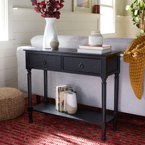 Safavieh Haines Console Table - Elegant Carved Design With Sleek Storage For Entryways And Living Spaces Black CNS5727A