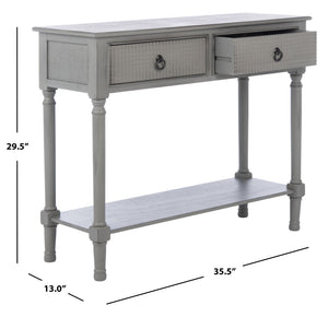 Safavieh Haines Console Table - Elegant Carved Design With Sleek Storage For Entryways And Living Spaces Distressed Grey CNS5727B