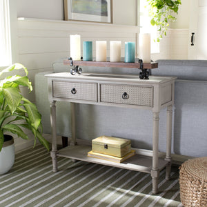 Safavieh Haines Console Table - Elegant Carved Design With Sleek Storage For Entryways And Living Spaces Greige CNS5727C