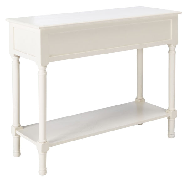 Safavieh Haines Console Table - Elegant Carved Design With Sleek Storage For Entryways And Living Spaces White CNS5727D