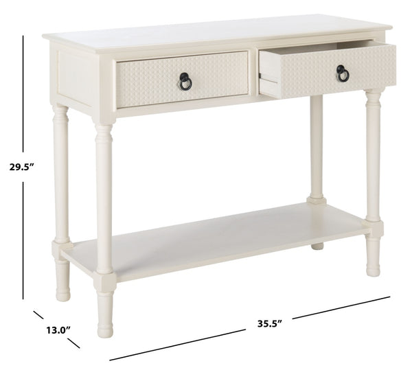 Safavieh Haines Console Table - Elegant Carved Design With Sleek Storage For Entryways And Living Spaces White CNS5727D