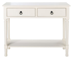 Safavieh Haines Console Table - Elegant Carved Design With Sleek Storage For Entryways And Living Spaces White CNS5727D