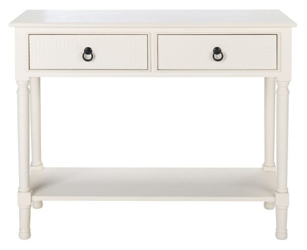 Safavieh Haines Console Table - Elegant Carved Design With Sleek Storage For Entryways And Living Spaces White CNS5727D