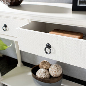 Safavieh Haines Console Table - Elegant Carved Design With Sleek Storage For Entryways And Living Spaces White CNS5727D