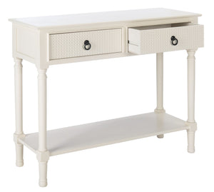 Safavieh Haines Console Table - Elegant Carved Design With Sleek Storage For Entryways And Living Spaces White CNS5727D