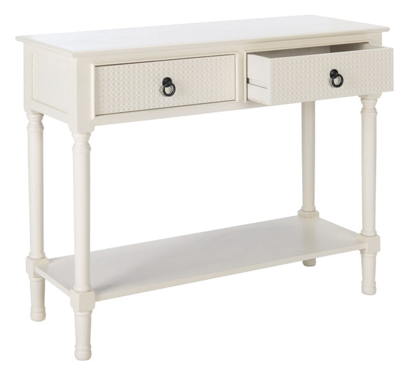 Safavieh Haines Console Table - Elegant Carved Design With Sleek Storage For Entryways And Living Spaces White CNS5727D