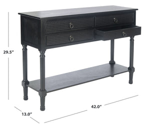 Safavieh Haines Console Table With Four Drawers – Elegant Storage Solution For Entryways And Hallways Black CNS5728A