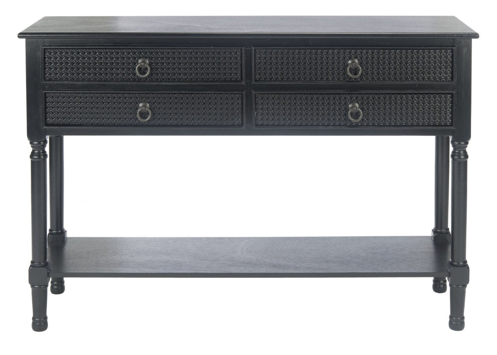 Safavieh Haines Console Table With Four Drawers – Elegant Storage Solution For Entryways And Hallways Black CNS5728A