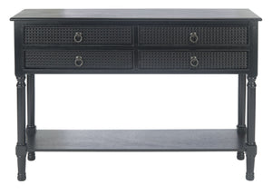Safavieh Haines Console Table With Four Drawers – Elegant Storage Solution For Entryways And Hallways Black CNS5728A