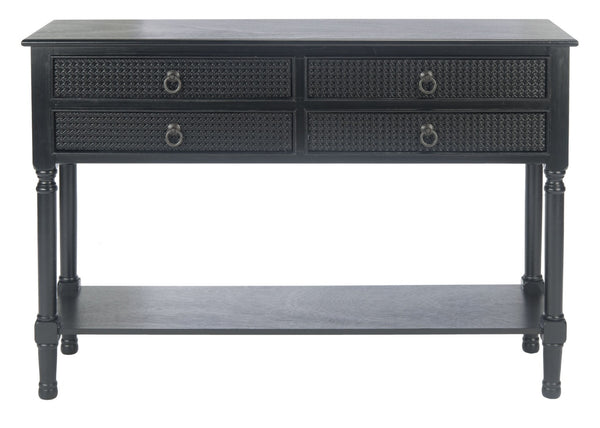 Safavieh Haines Console Table With Four Drawers – Elegant Storage Solution For Entryways And Hallways Black CNS5728A