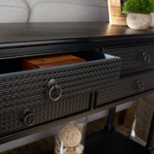 Safavieh Haines Console Table With Four Drawers – Elegant Storage Solution For Entryways And Hallways Black CNS5728A