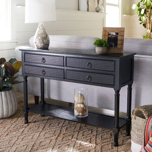 Safavieh Haines Console Table With Four Drawers – Elegant Storage Solution For Entryways And Hallways Black CNS5728A