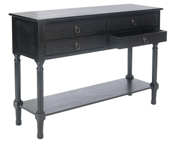 Safavieh Haines Console Table With Four Drawers – Elegant Storage Solution For Entryways And Hallways Black CNS5728A