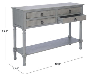 Safavieh Haines Console Table With Four Drawers – Elegant Storage Solution For Entryways And Hallways Distressed Grey CNS5728B