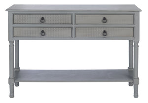 Safavieh Haines Console Table With Four Drawers – Elegant Storage Solution For Entryways And Hallways Distressed Grey CNS5728B