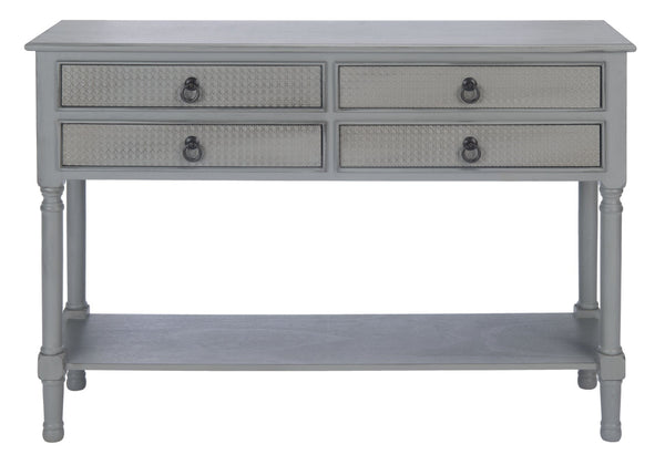 Safavieh Haines Console Table With Four Drawers – Elegant Storage Solution For Entryways And Hallways Distressed Grey CNS5728B