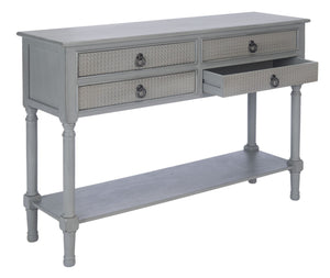 Safavieh Haines Console Table With Four Drawers – Elegant Storage Solution For Entryways And Hallways Distressed Grey CNS5728B
