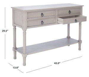 Safavieh Haines Console Table With Four Drawers – Elegant Storage Solution For Entryways And Hallways Greige CNS5728C