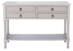 Safavieh Haines Console Table With Four Drawers – Elegant Storage Solution For Entryways And Hallways Greige CNS5728C
