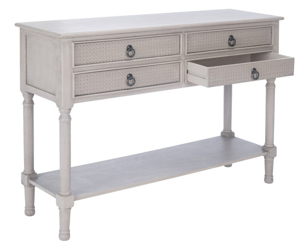 Safavieh Haines Console Table With Four Drawers – Elegant Storage Solution For Entryways And Hallways Greige CNS5728C