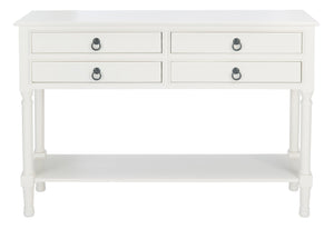 Safavieh Haines Console Table With Four Drawers – Elegant Storage Solution For Entryways And Hallways White CNS5728D