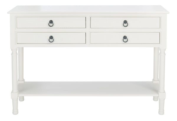 Safavieh Haines Console Table With Four Drawers – Elegant Storage Solution For Entryways And Hallways White CNS5728D