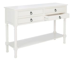 Safavieh Haines Console Table With Four Drawers – Elegant Storage Solution For Entryways And Hallways White CNS5728D