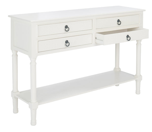 Safavieh Haines Console Table With Four Drawers – Elegant Storage Solution For Entryways And Hallways White CNS5728D