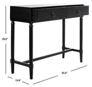 Safavieh Aliyah 2-Drawer Console Table - Rustic French Country Charm For Entryway And Living Space Decor Black CNS5729A