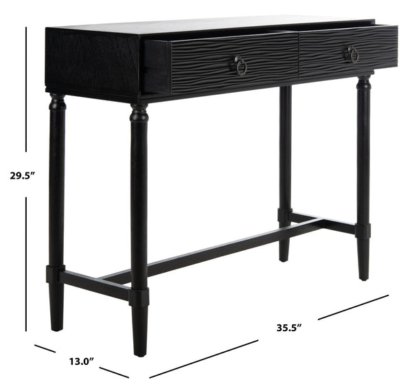 Safavieh Aliyah 2-Drawer Console Table - Rustic French Country Charm For Entryway And Living Space Decor Black CNS5729A