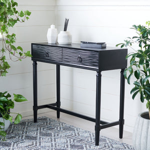 Safavieh Aliyah 2-Drawer Console Table - Rustic French Country Charm For Entryway And Living Space Decor Black CNS5729A