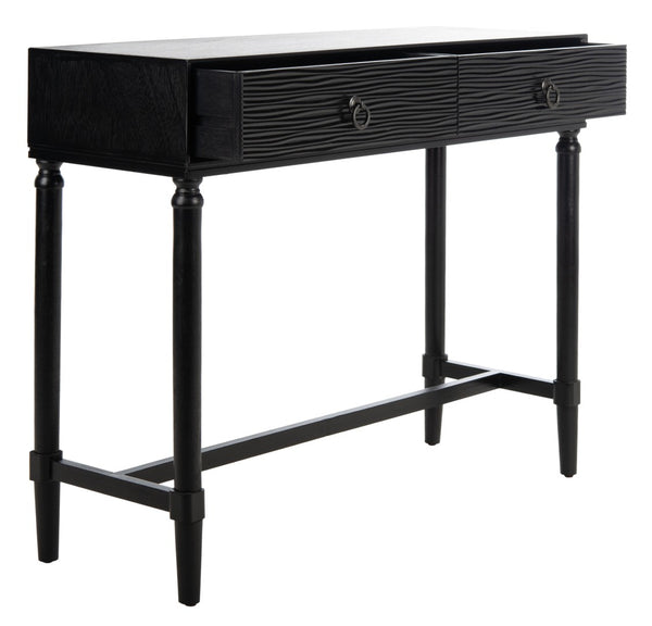 Safavieh Aliyah 2-Drawer Console Table - Rustic French Country Charm For Entryway And Living Space Decor Black CNS5729A
