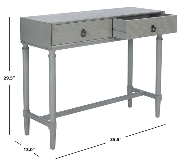 Safavieh Aliyah 2-Drawer Console Table - Rustic French Country Charm For Entryway And Living Space Decor Distressed Grey CNS5729B