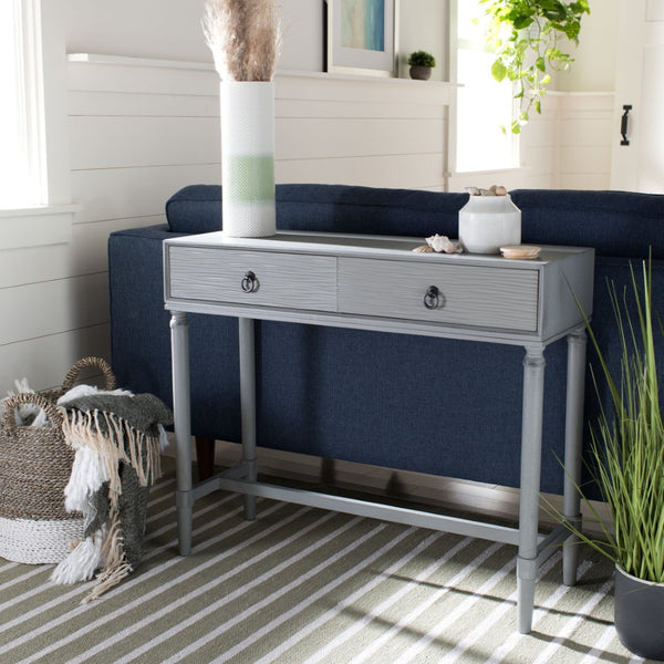 Safavieh Aliyah 2-Drawer Console Table - Rustic French Country Charm For Entryway And Living Space Decor Distressed Grey CNS5729B
