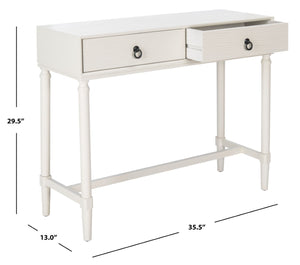 Safavieh Aliyah 2-Drawer Console Table - Rustic French Country Charm For Entryway And Living Space Decor Distressed White CNS5729D