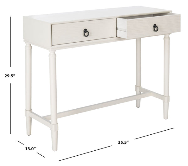 Safavieh Aliyah 2-Drawer Console Table - Rustic French Country Charm For Entryway And Living Space Decor Distressed White CNS5729D