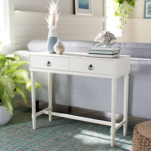 Safavieh Aliyah 2-Drawer Console Table - Rustic French Country Charm For Entryway And Living Space Decor Distressed White CNS5729D