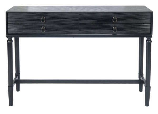 Safavieh Aliyah 4-Drawer Console Table – Elegant French Country Design With Modern Touch For Stylish Storage Black CNS5730A