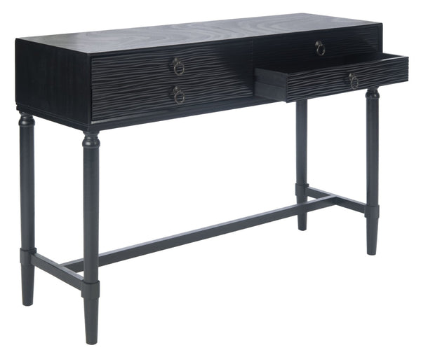 Safavieh Aliyah 4-Drawer Console Table – Elegant French Country Design With Modern Touch For Stylish Storage Black CNS5730A
