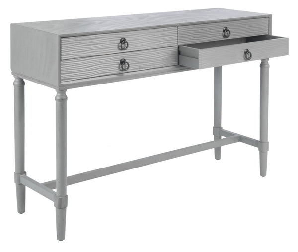 Safavieh Aliyah 4-Drawer Console Table – Elegant French Country Design With Modern Touch For Stylish Storage Distressed Grey CNS5730B