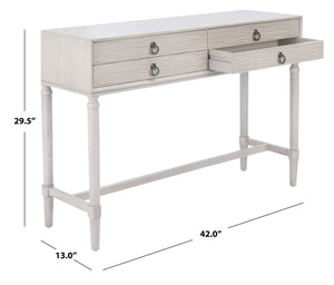Safavieh Aliyah 4-Drawer Console Table – Elegant French Country Design With Modern Touch For Stylish Storage Greige CNS5730C