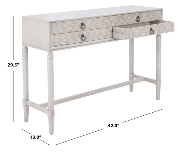 Safavieh Aliyah 4-Drawer Console Table – Elegant French Country Design With Modern Touch For Stylish Storage Greige CNS5730C