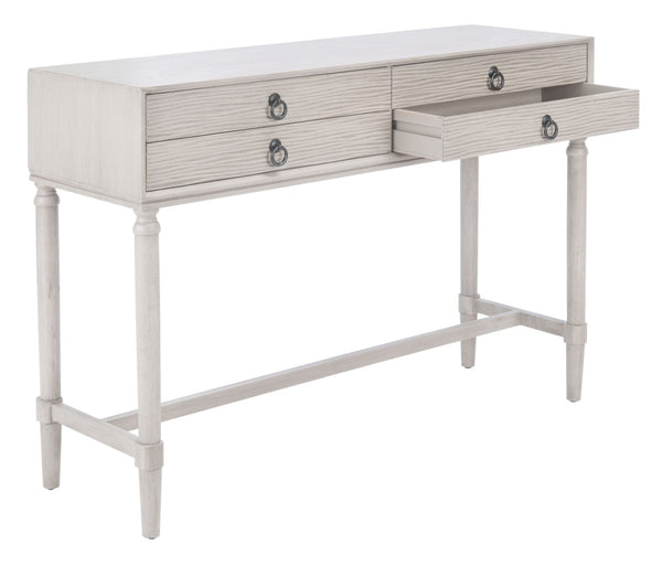 Safavieh Aliyah 4-Drawer Console Table – Elegant French Country Design With Modern Touch For Stylish Storage Greige CNS5730C