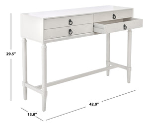 Safavieh Aliyah 4-Drawer Console Table – Elegant French Country Design With Modern Touch For Stylish Storage White CNS5730D