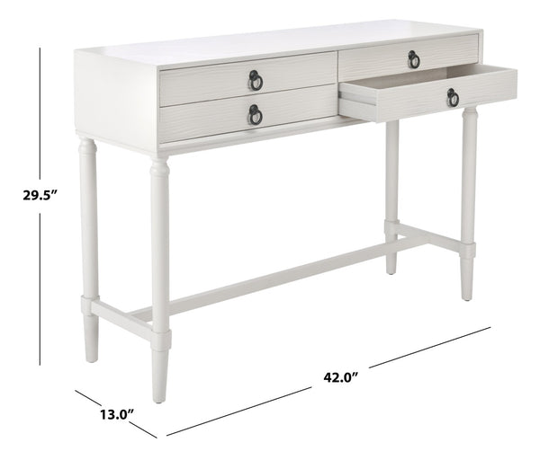 Safavieh Aliyah 4-Drawer Console Table – Elegant French Country Design With Modern Touch For Stylish Storage White CNS5730D