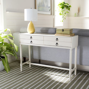 Safavieh Aliyah 4-Drawer Console Table – Elegant French Country Design With Modern Touch For Stylish Storage White CNS5730D
