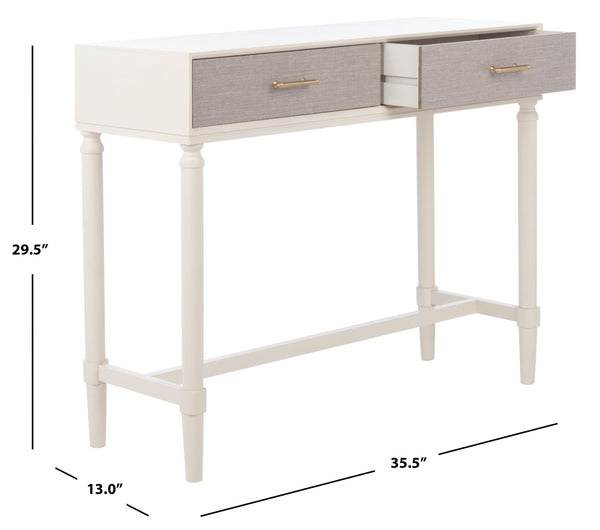 Safavieh Estella Console Table With Drawers - Elegant Traditional Craftsmanship Meets Modern Design Charm White CNS5731A